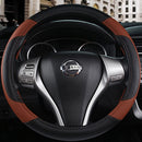 Axooms Leather Steering Wheel Protection Cover , Non-Slip and Breathable Microfiber Protective Cover, Universal Fit for Most Cars (Beige)