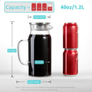 Axooms Glass Pitcher with Lid & Spout – Borosilicate Glass Water Jug for Fridge, Iced Tea, Hot/Cold Water, Coffee, Milk, Lemonade & Juice – 40 oz Small Pitcher with Drip-Free Spout
