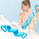 Axooms body scrubber belt bath brush silicone scrub back skin shower double exfoliating massager long cleaning easy side clean lathers for men & women