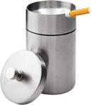 Axooms Car Ashtray with Lid, Stainless Steel Smokeless Portable Detachable Windproof Ashtray, Fits Car Cup Holders (Black)