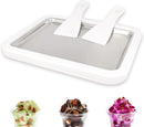 Rolled Ice Cream Maker | Instant Ice Cream Machine, White | 2 Spatulas, Frozen Yogurt Pan, DIY, Fun Family Activity for Parents & Kids, Quick Gelato Tray