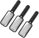 Axooms Stainless Steel Foot File & Callus Remover, Pedicure Foot Scrubbing Tools, 3-Piece Pack, Black