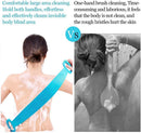 Axooms body scrubber belt bath brush silicone scrub back skin shower double exfoliating massager long cleaning easy side clean lathers for men & women
