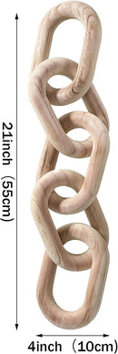 Axooms Wooden Decorative Chain - 5 Link, Home, Office & Party Decor (White)