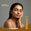 Axooms 24K Gold Electric Facial Massager, Vibrating 3D Roller and T-Shaped Head for Facial Firming and Wrinkle Care