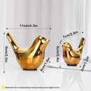 Axooms Small Animal Figurines - Black Bird Statues for Home Decor, Modern Ceramic Desktop & Bookshelf Decor for Bedroom, Living Room, Cabinet & Coffee Table (Black, 2 Pieces)