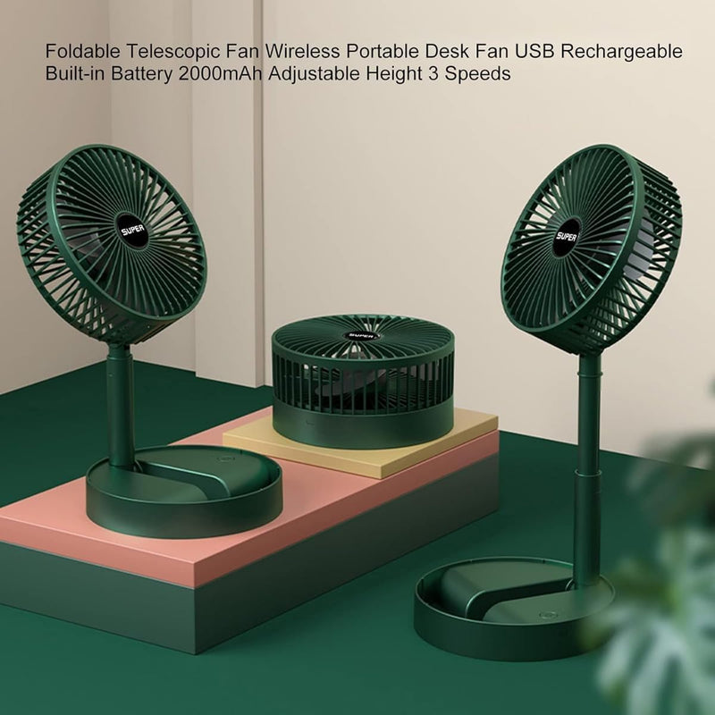Foldable Desk Fan with Adjustable Height