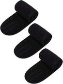 Axooms 3 Pack Spa Facial Headband Makeup Hair Band Women Skincare Adjustable Microfibre Headband for Washing Face Sports Yoga Black