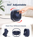 Axooms Small USB Desktop Fan – Portable Quiet Table Fan 4 Inch, 3 Wind Speeds, 360° Rotation, for Office, Bedroom & Travel