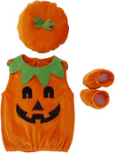 Axooms Baby Boy and Girl Halloween Pumpkin Costume Romper with Hat and Booties