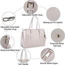 Axooms Women's Large PU Leather Tote Bag, 15.6-Inch Laptop Handbag for Classes