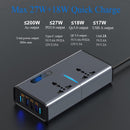 Axooms 200W Car Power Inverter, 12V/24V DC to 220V AC Converter with 3 USB Ports and 30W USB-C, LED Display and On/Off Switch for Cars, SUVs and Trucks