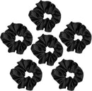Axooms 6-Piece Satin Silk Scrunchie Set, Soft Ponytail Holders for Women and Girls, 4.3-Inch Pink Hair Ties