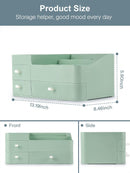 Axooms Large Countertop Makeup Organizer with Drawers for Cosmetics, Skincare, Brushes, Jewelry, and Perfume, White