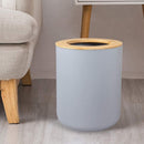 Axooms Bamboo Bathroom Accessories Set, 6 Pieces, Toilet Brush, Soap Dispenser, Wastebasket, and Holders
