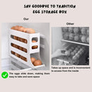 Axooms 4-Layer Automatic Rotating Egg Dispenser for Refrigerator – Space-Saving Gravity-Fed Egg Organizer, Holds 30 Eggs, White, Size L