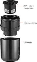 Axooms Portable Coffee Maker – 2-in-1 Mini Electric Espresso Machine, Compatible with Capsules & Ground Coffee, Rechargeable Travel Coffee Maker for Camping, Driving, Home & Office