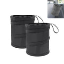 Axooms 2-Pack Collapsible Car Trash Cans, 1-Gallon Waterproof Hanging Bins, Black
