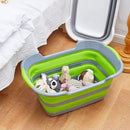 Axooms Foldable Multi-Purpose Pet and Baby Bath Tub, Portable Plastic Laundry Basket and Storage Basin, Lightweight Space-Saving Design, 60 × 40 × 27.5 cm