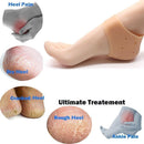 Axooms Silicone Gel Heel Pad Socks – Pain Relief & Heel Support, 1 Pair (Beige, Free Size)