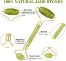 Axooms Jade Roller and Gua Sha Scraper Set, Natural Jade Anti-Aging and Anti-Wrinkle Facial Roller, Massage Tools for Face, Neck and Puffy Eyes