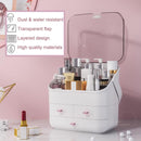 Axooms Makeup Storage & Organizer Drawers, Large 3-Tier Dustproof Acrylic Cosmetics Box with Covers, Skincare Organizer & Wardrobe Display Case