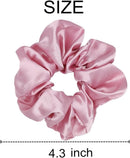 Axooms 6-Piece Satin Silk Scrunchie Set, Soft Ponytail Holders for Women and Girls, 4.3-Inch Pink Hair Ties