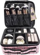 Axooms Cosmetics Storage Bag with Adjustable Compartments, Black, 25 × 22 × 9 cm