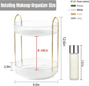 Axooms 360° Rotating Makeup Organizer for Bathroom Countertop, 3-Tier Cosmetic and Perfume Storage Shelf, Gold