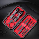 Axooms Professional 7-in-1 Black Stainless-Steel Manicure and Pedicure Set with Black Travel Case