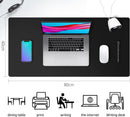 PU Leather Desk Mat Protector – 80×40 cm Large Non-Slip, Waterproof Writing & Mouse Pad (Black)
