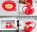 Axooms Microwave Popcorn Maker, Borosilicate Glass Microwave Popcorn Popper, Dishwasher Safe, Great for Gatherings, Parties and Picnics - Red