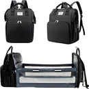 Axooms 3-in-1 Baby Diaper Backpack with Portable Crib and Changing Pad, Waterproof Travel Diaper Bag for Newborns with Large Capacity, Stroller Straps and Insulated Pockets for Moms and Dads