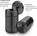 Axooms Car Ashtray with Lid, Stainless Steel Smokeless Portable Detachable Windproof Ashtray, Fits Car Cup Holders (Black)