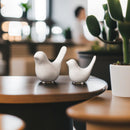 Axooms Small Animal Figurines - Black Bird Statues for Home Decor, Modern Ceramic Desktop & Bookshelf Decor for Bedroom, Living Room, Cabinet & Coffee Table (Black, 2 Pieces)