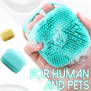 Axooms Silicone Body Scrubber with Shower Soap Dispenser, 1-Pack Soft Exfoliating Bath Brush for Babies, Children, Women, Men & Pets, Assorted Colors