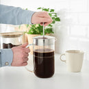 Axooms 365+ French Press Coffee & Tea Maker, Clear Glass/Stainless Steel, 1L