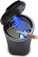 Axooms Car Ashtray with Lid, Stainless Steel Smokeless Portable Detachable Windproof Ashtray, Fits Car Cup Holders (Black)