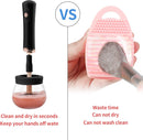 Axooms Automatic Makeup Brush Cleaner and Dryer, Electric Brush Cleaning Machine with 8 Rubber Collars