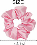 Axooms 6-Piece Satin Silk Scrunchie Set, Soft Ponytail Holders for Women and Girls, 4.3-Inch Pink Hair Ties