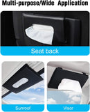 Axooms Car Face Mask and Tissue Holder, PU Leather Sun Visor Organizer with Rear Seat Clips, Black
