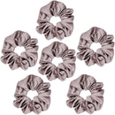 Axooms 6-Piece Satin Silk Scrunchie Set, Soft Ponytail Holders for Women and Girls, 4.3-Inch Pink Hair Ties