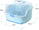 Axooms Large Baby Bottle Storage Box with Drying Racks and Utensil Organizer, Dustproof Cover