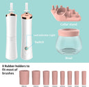 Axooms Automatic Makeup Brush Cleaner and Dryer, Electric Brush Cleaning Machine with 8 Rubber Collars