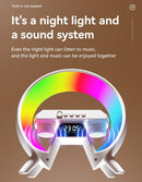 Axooms RGB Sunrise Alarm Clock with Wireless Charger, Bluetooth Speaker, Ambient Night Light, and Wake-Up Lamp