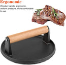 Axooms Cast Iron Grill Press, Heavy Duty Multi-Function - Meat, Sandwich & Bacon Press - Round Burger Maker for Kitchen