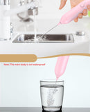 CIRCLE JOY Rechargeable Milk Frother Handheld with Stand, Dual Spring Whisk Head Electric Coffee Frother Foam Maker, Portable Drink Mixer for Cappuccino, Latte, Matcha, Black