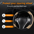 Axooms Leather Steering Wheel Protection Cover , Non-Slip and Breathable Microfiber Protective Cover, Universal Fit for Most Cars (Beige)