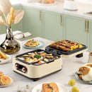 3-in-1 Foldable Electric Hot Pot, Grill & Steamer – 1800W, 2.8L, Non-Stick, Portable