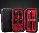 Axooms Professional 7-in-1 Black Stainless-Steel Manicure and Pedicure Set with Black Travel Case